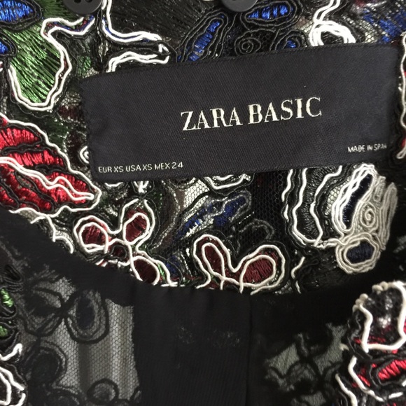 BNWT ZARA Multicolored Lace Blazer, Sz XS - Picture 8 of 8